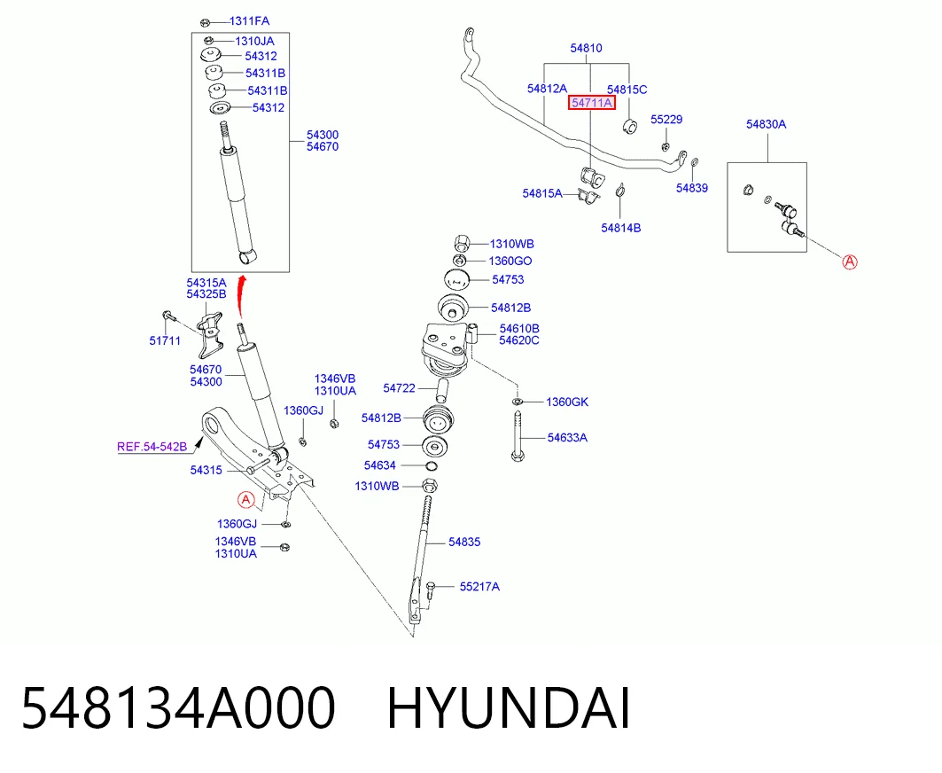 Купити 548134A001 Onnuri Подушка стабілізатора передня