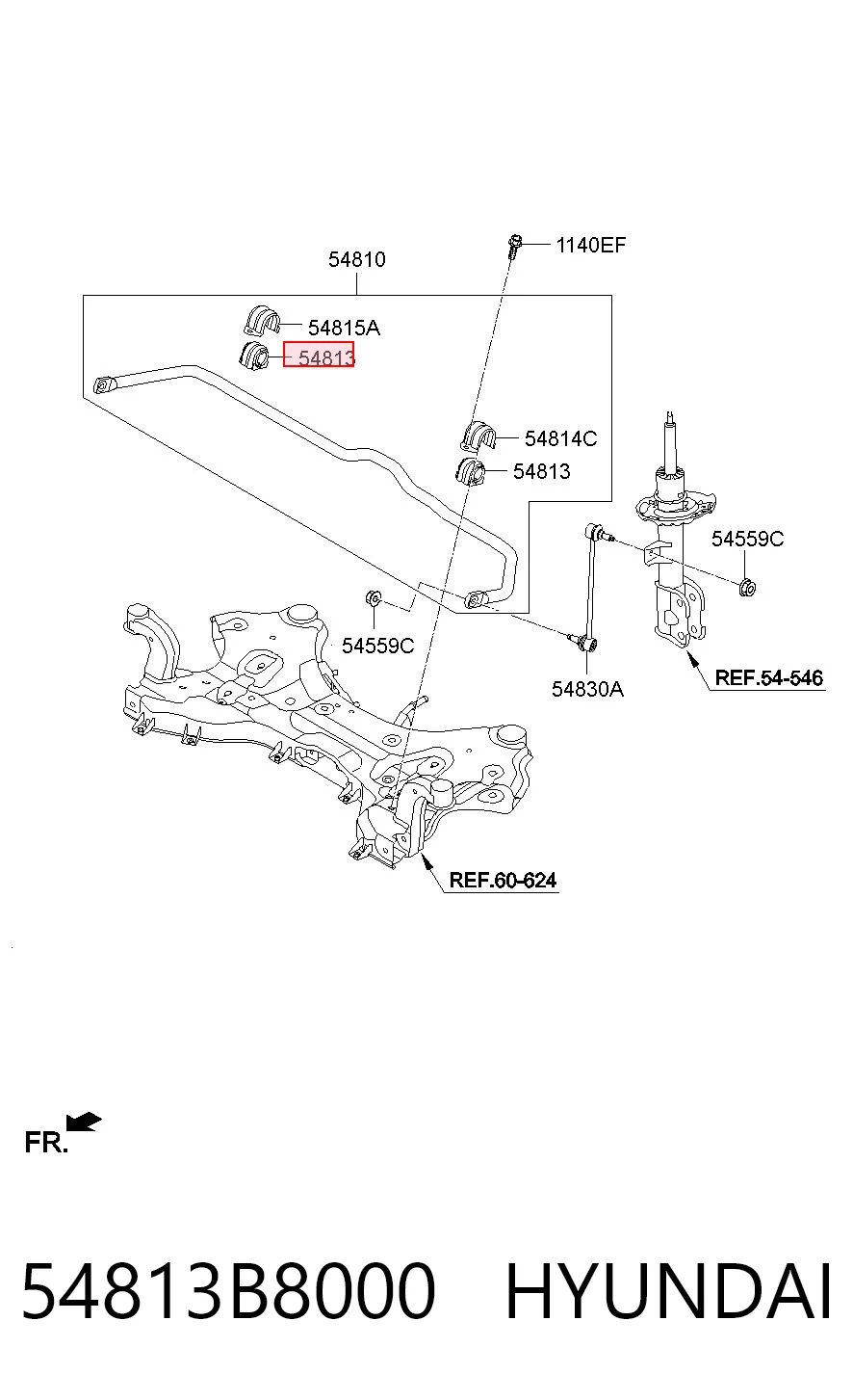 54813B8000 Hyundai/Kia Втулка стабілізатора переднього