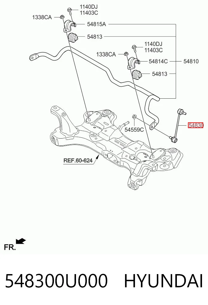 548300U000 Hyundai/Kia Тяга переднього стабілізатора