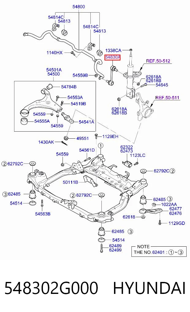 548302G000 Hyundai/Kia Тяга переднього стабілізатора