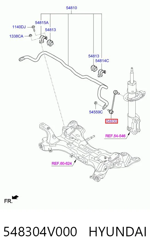548304V000 Hyundai/Kia Тяга переднього стабілізатора