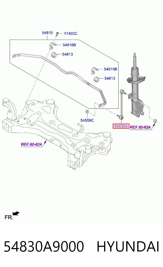 54830A9000 Hyundai/Kia Тяга переднього стабілізатора