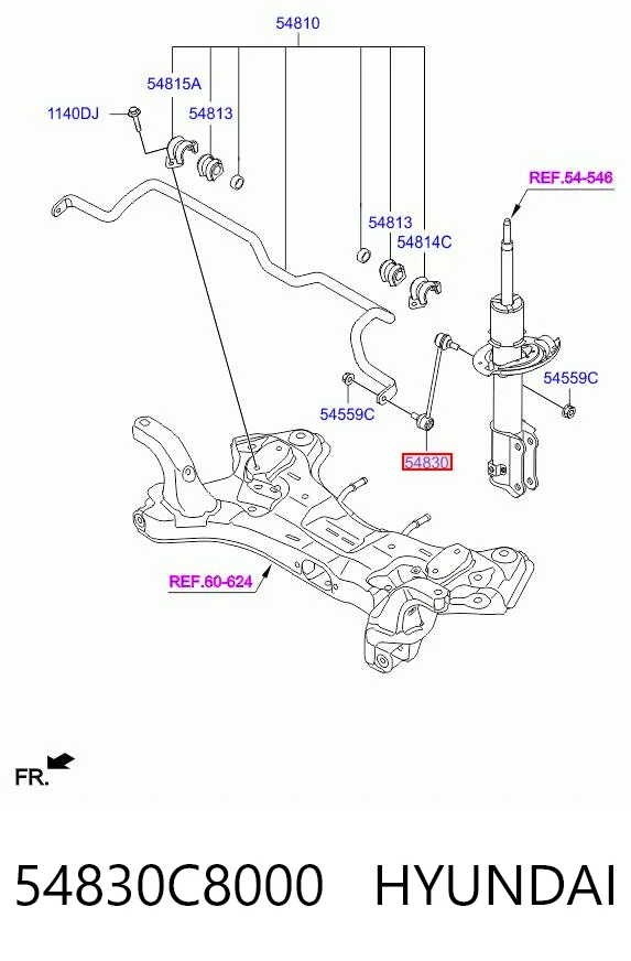 54830C8000 Hyundai/Kia Тяга переднього стабілізатора