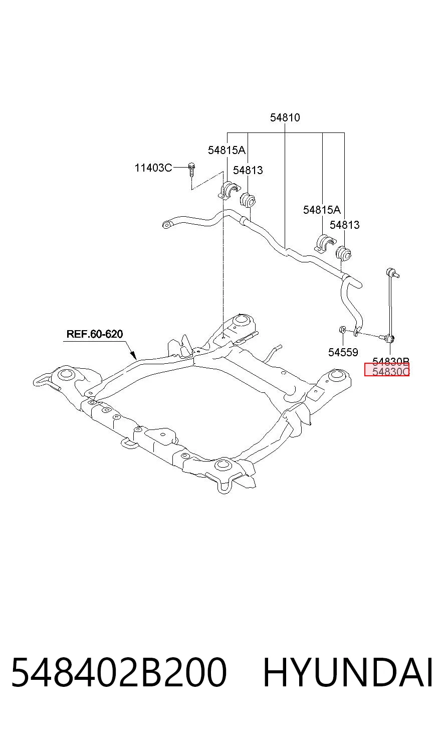 548402B200 Hyundai/Kia Солдатик стабілізатора, переднього, правий