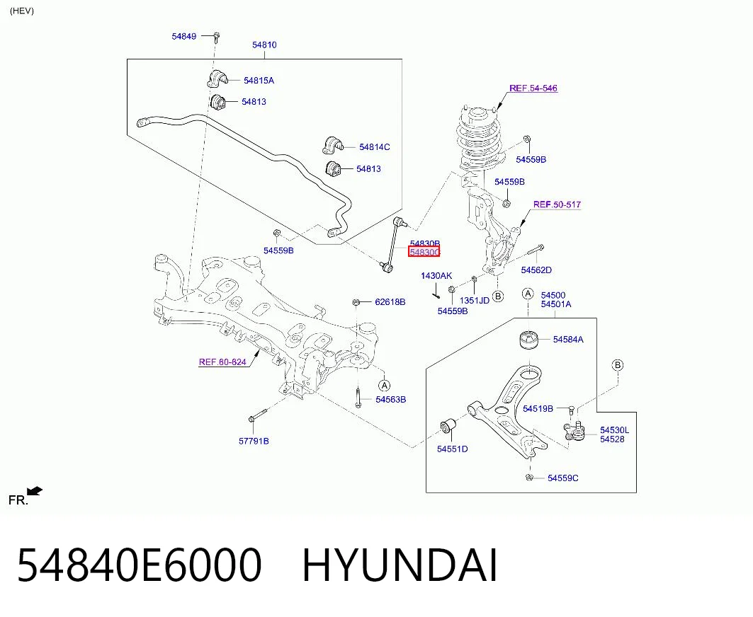 54840E6000 Hyundai/Kia Солдатик стабілізатора, переднього, правий