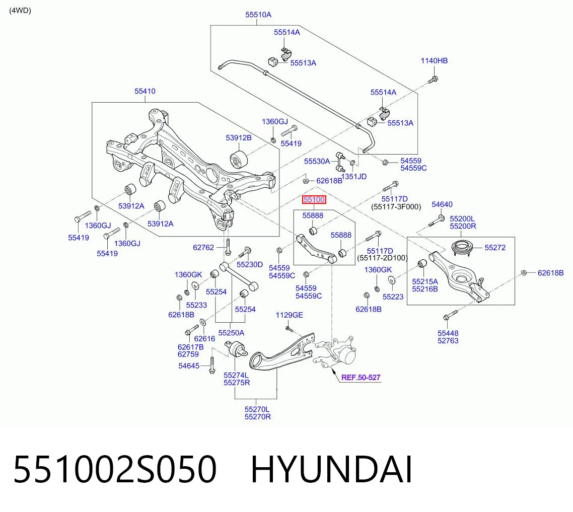 551002S050 Hyundai/Kia Важіль задньої підвіски поперечний