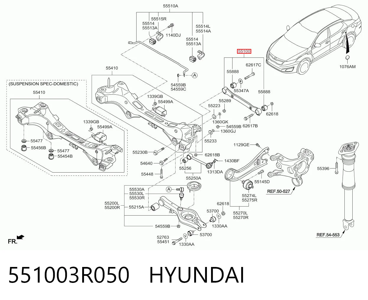 551003R050 Hyundai/Kia Розтяжка задньої підвіски