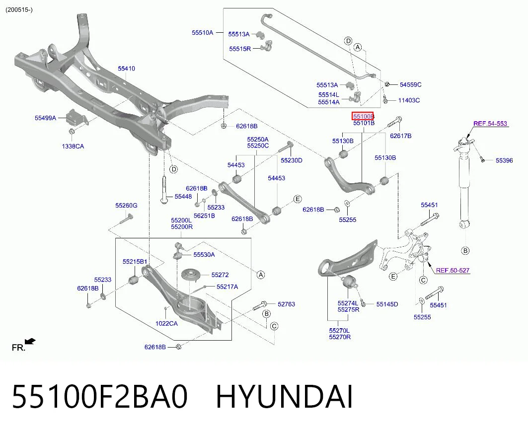 55100F2BA0 Hyundai/Kia Балансир підвіски задній лівий
