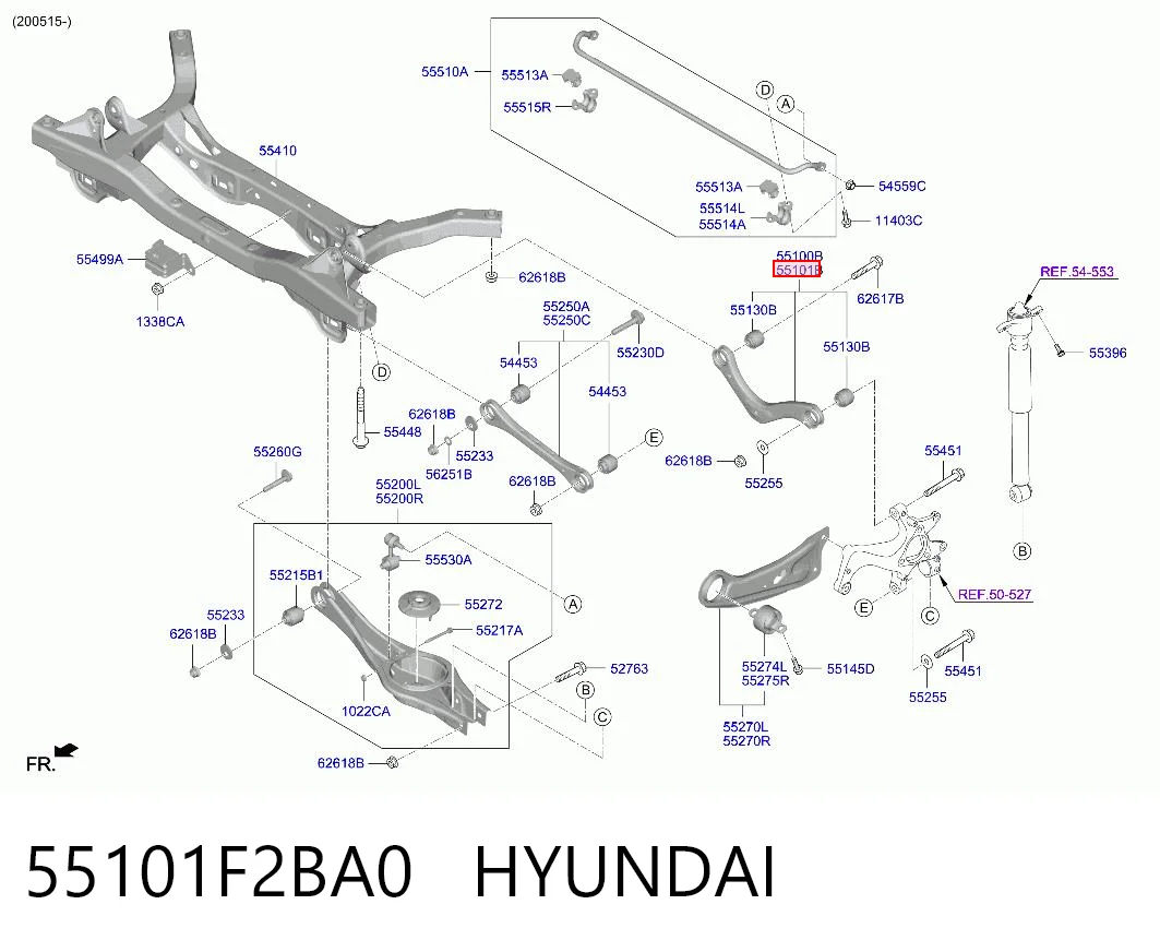 55101F2BA0 Hyundai/Kia Важіль підвіски задній правий
