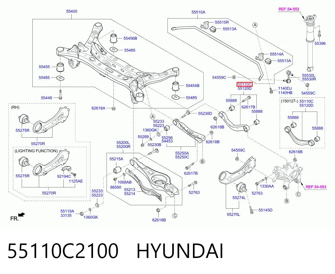 55110C2100 Hyundai/Kia Балансир підвіски задній лівий