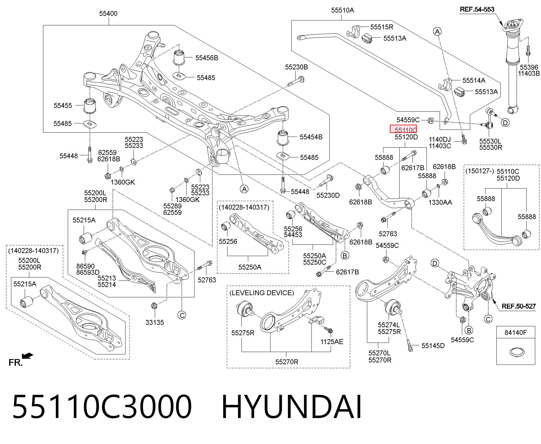 55110C3000 Hyundai/Kia Балансир підвіски задній лівий