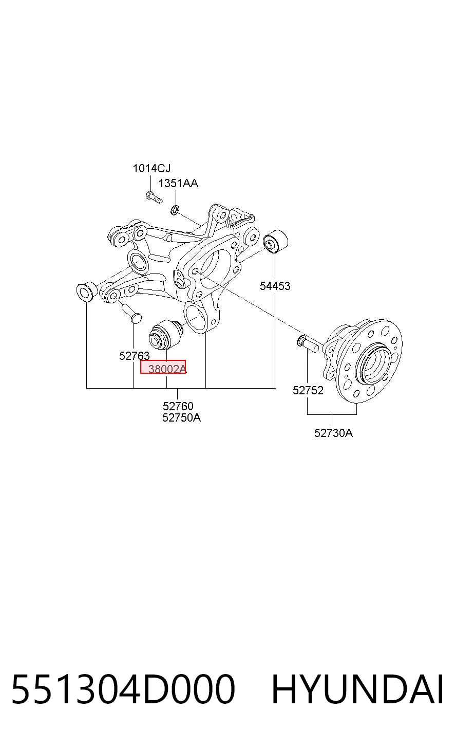 551304D000 Hyundai/Kia Сайлентблок цапфи задньої