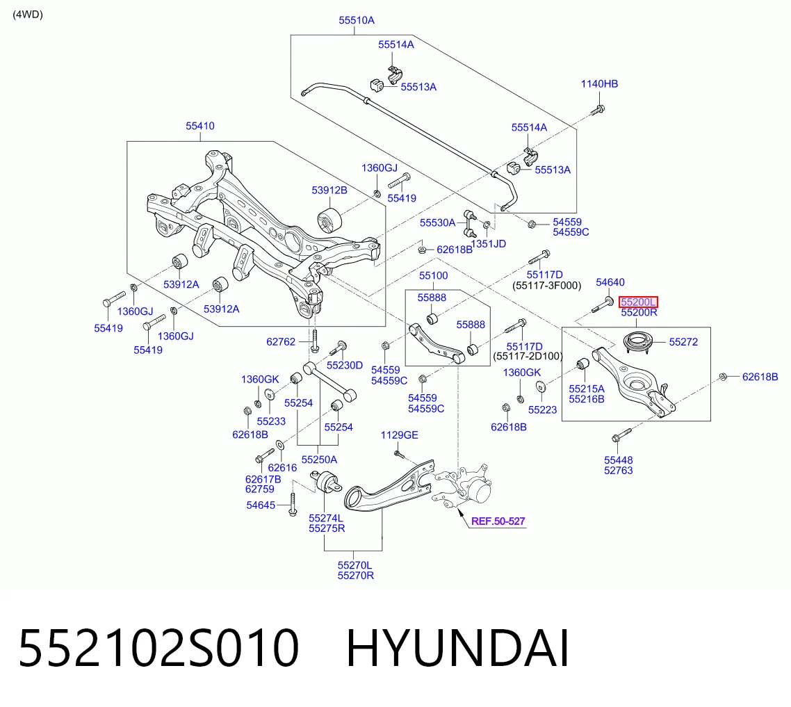 552102S010 Hyundai/Kia Балансир задній лівий