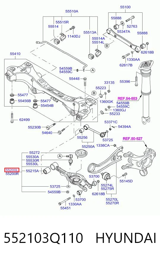 552103Q110 Hyundai/Kia Балансир задній нижній, лівий