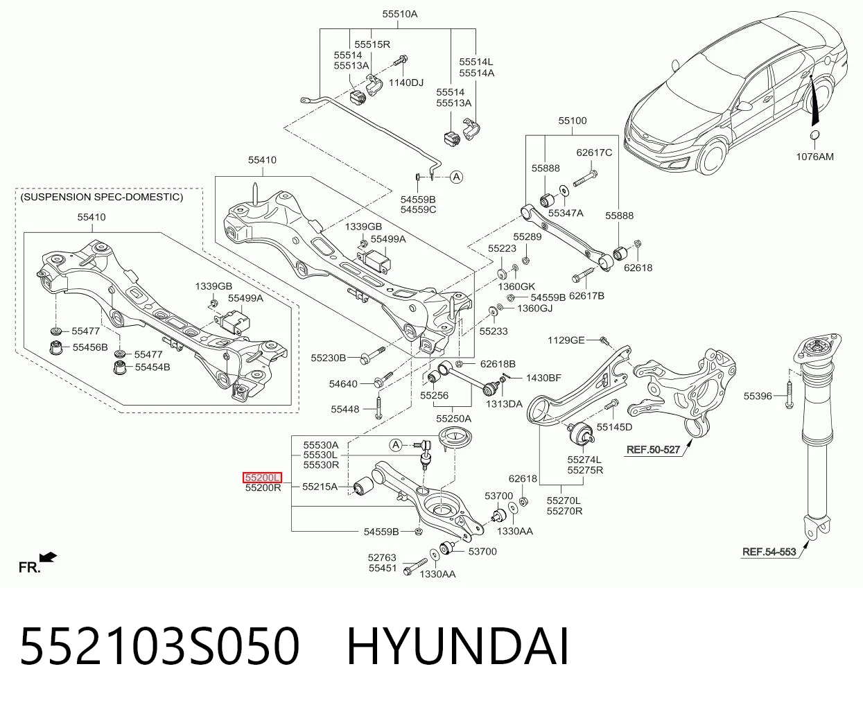 552103S050 Hyundai/Kia Балансир задній лівий
