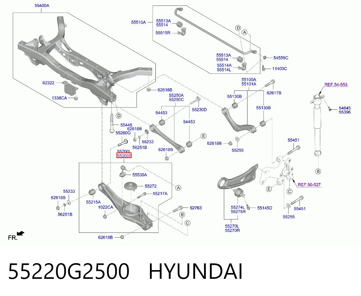 55220G2500 Hyundai/Kia Балансир задній нижній, правий