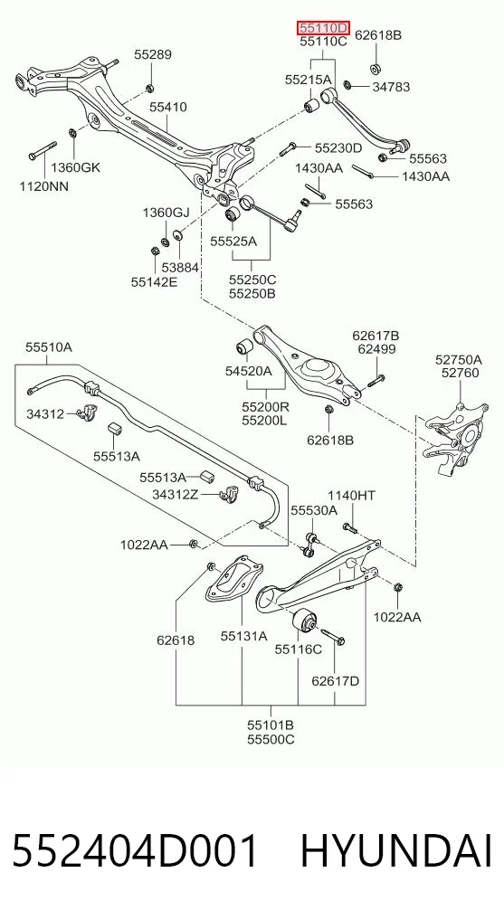 552404D001 Hyundai/Kia Балансир задній правий