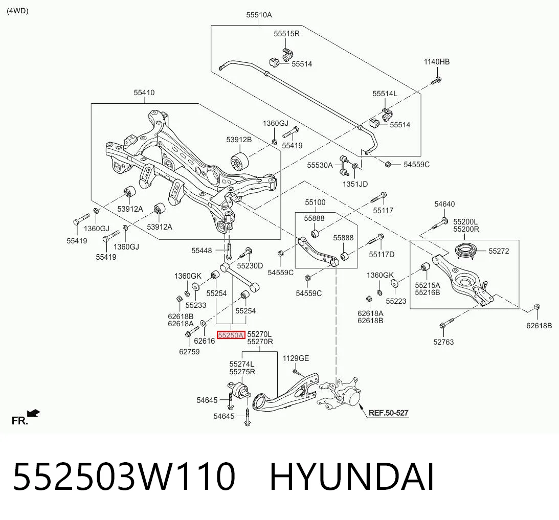 552503W110 Hyundai/Kia Розтяжка задньої підвіски