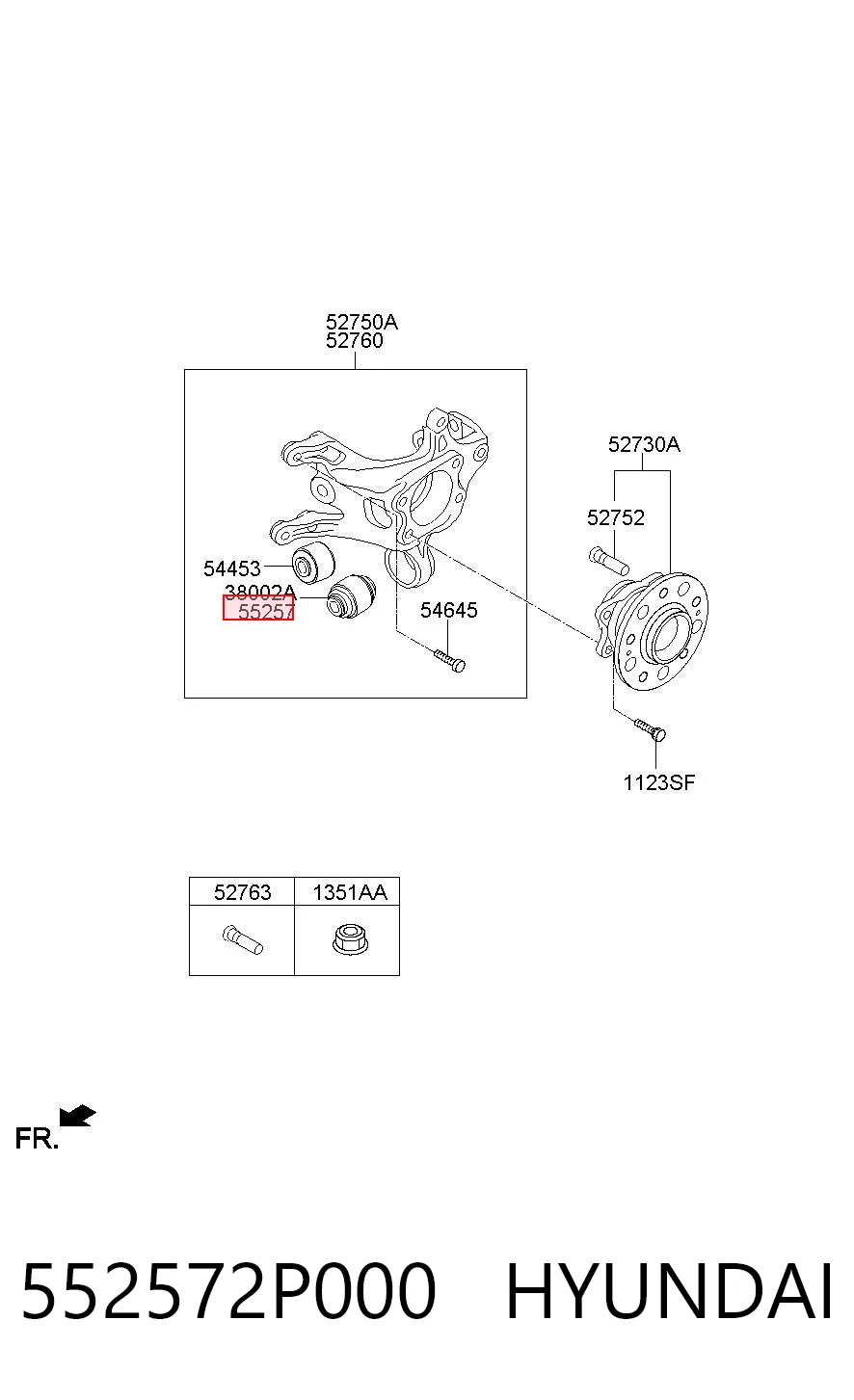 Сайлентблок цапфи задньої Shinhwa 552572P000 ціна, від 7.51 USD