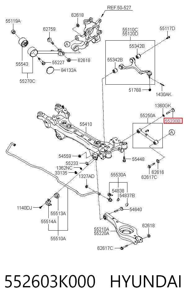 552603K000 Hyundai/Kia Болт кріплення заднього розвального важеля, внутрішній