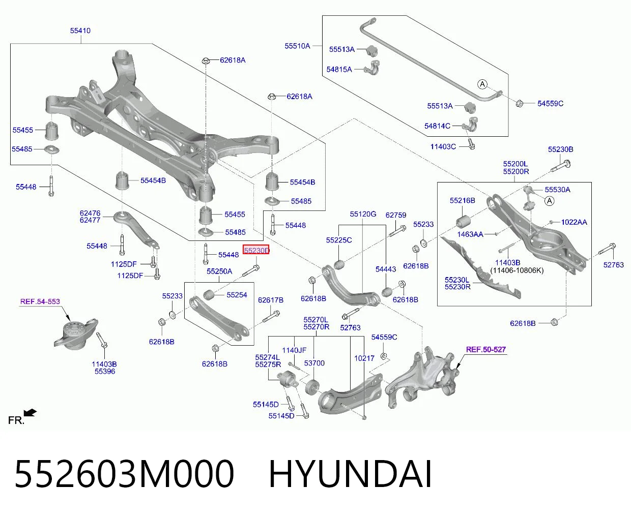 552603M000 Hyundai/Kia Болт кріплення заднього розвального важеля, внутрішній