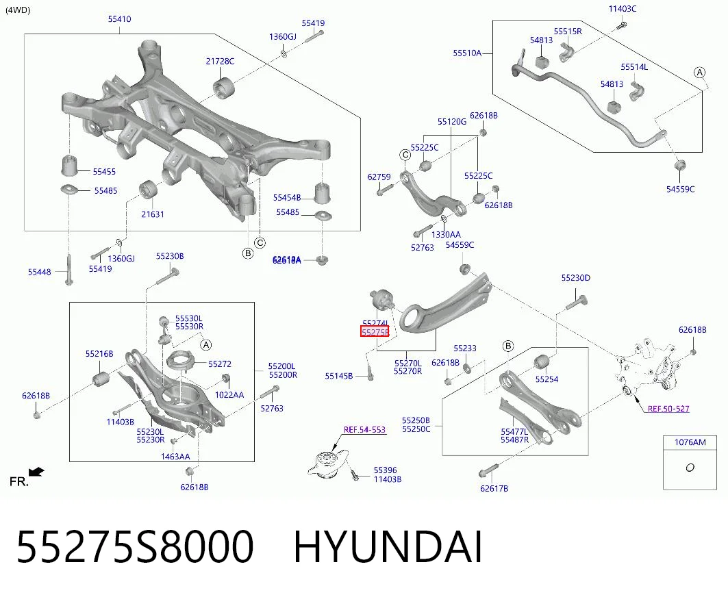 55275S8000 Hyundai/Kia Сайлентблок задньої балки