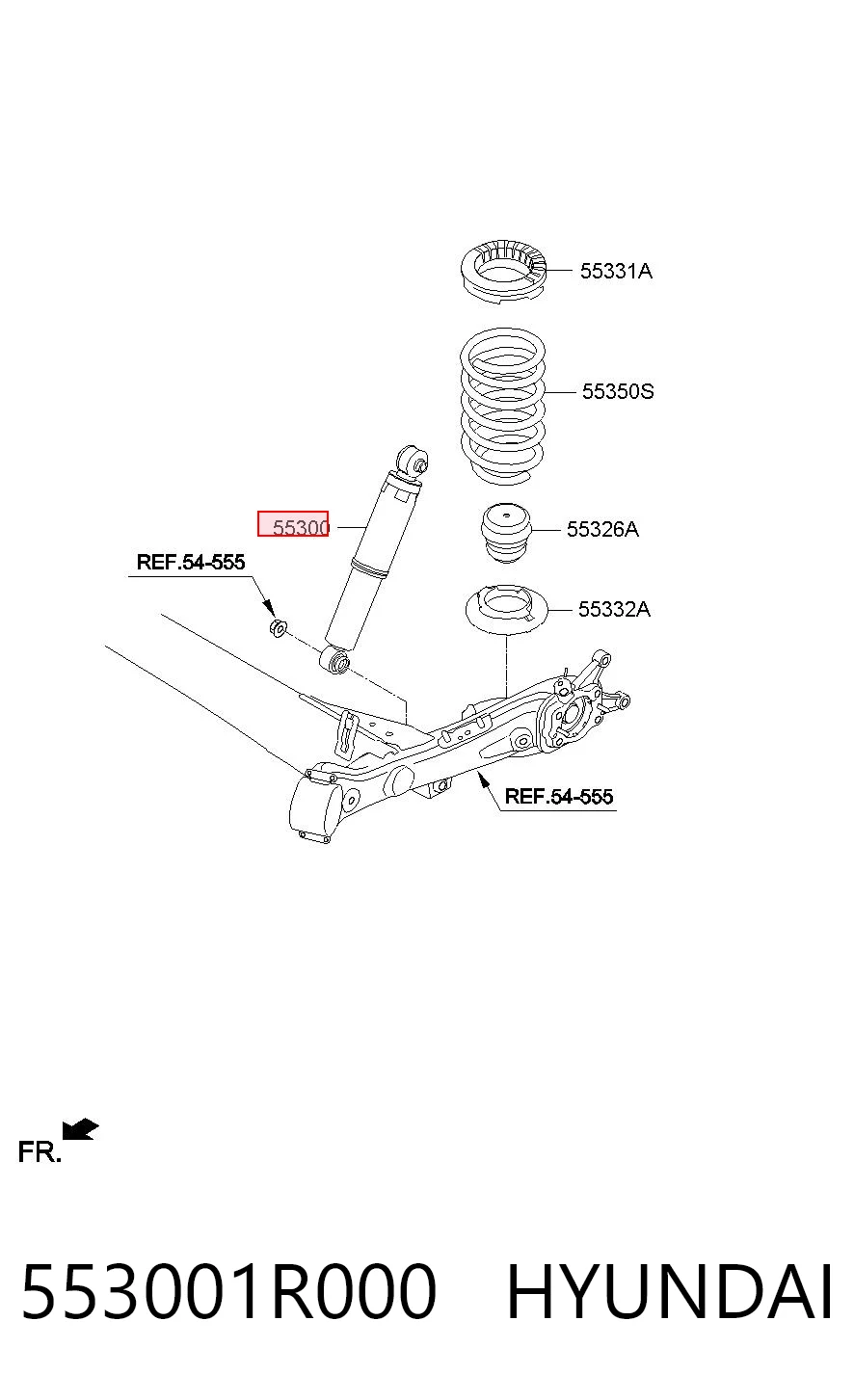 553001R000 Hyundai/Kia Амортизатори задні