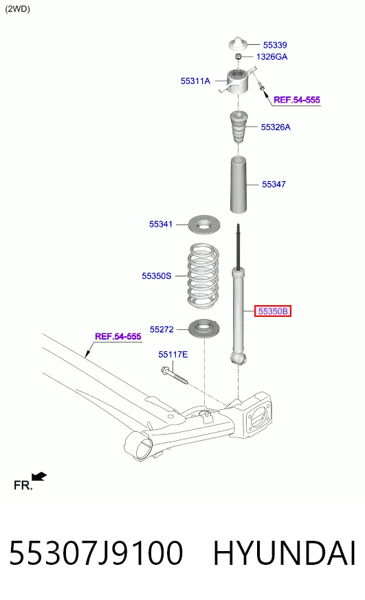 Амортизатор задній EX55307J9000 Mando
