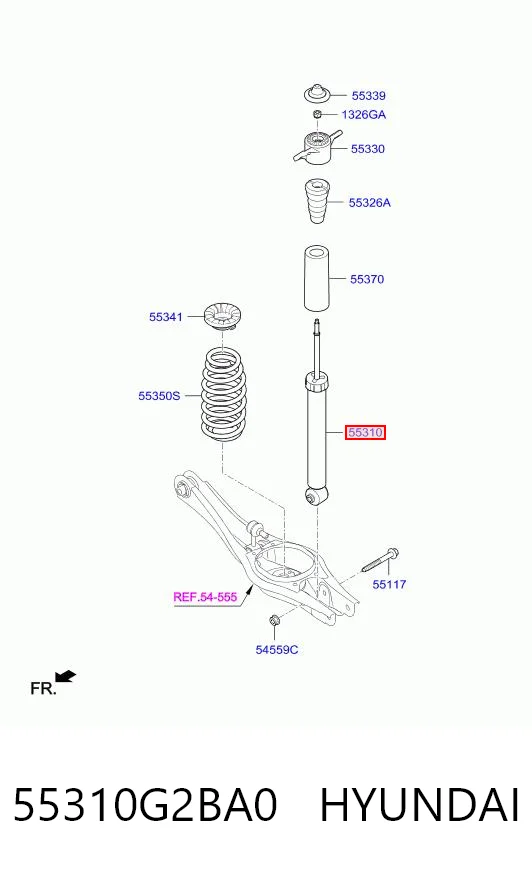 55310G2BA0 Hyundai/Kia Амортизатори задні