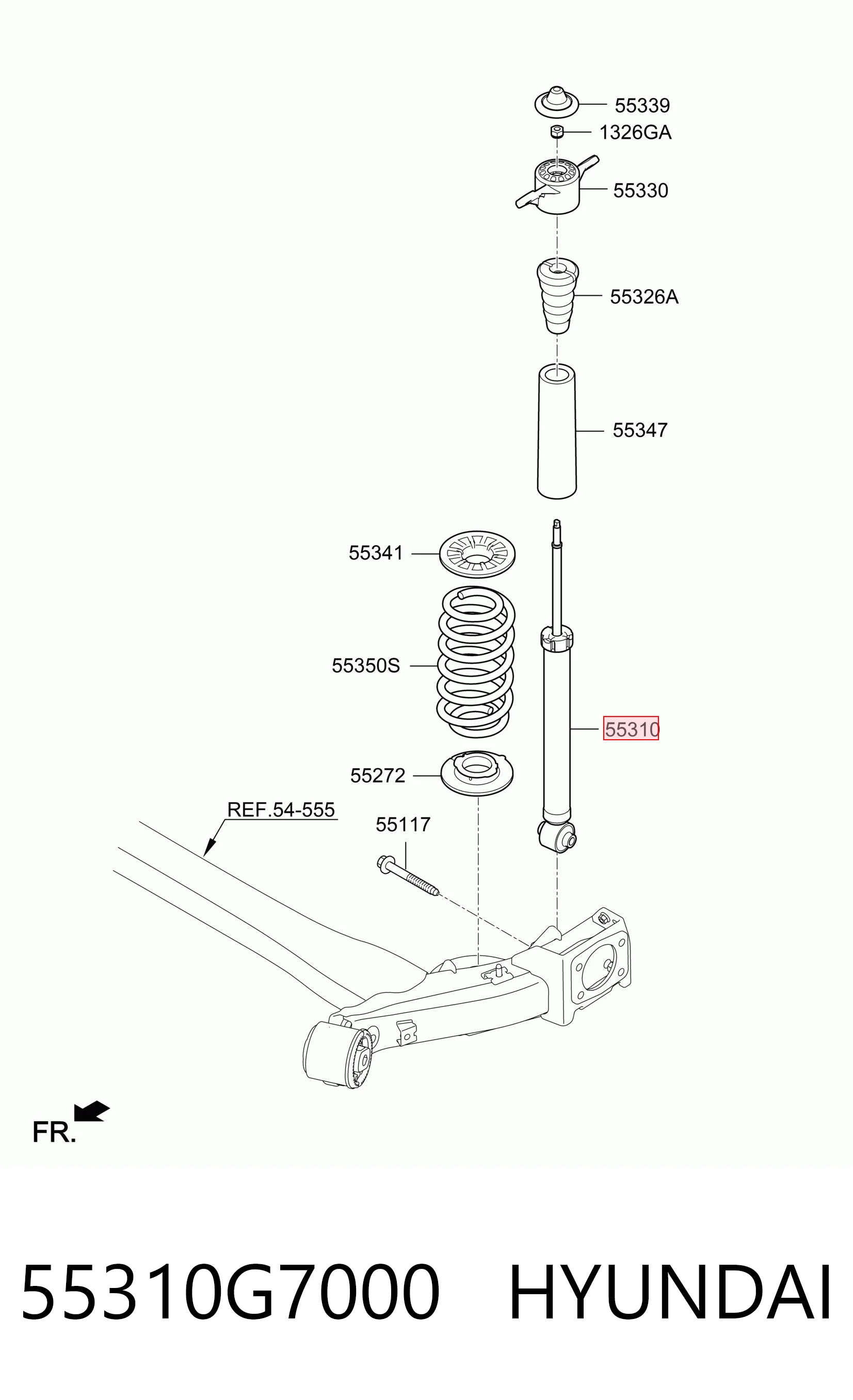 Амортизатор задній Mando EX55310G7000 ціна, від 64.71 USD