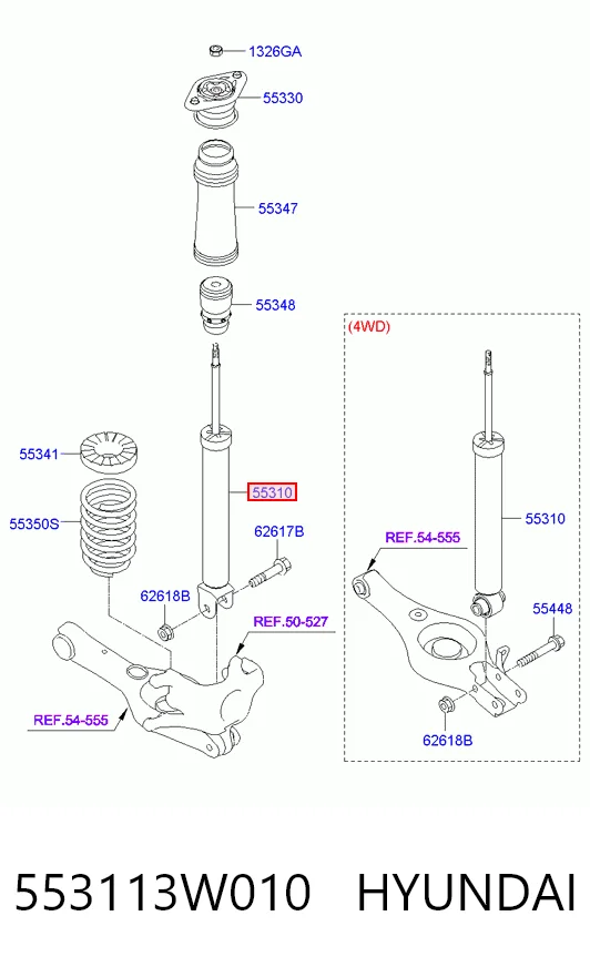 553113W010 Hyundai/Kia Амортизатори задні