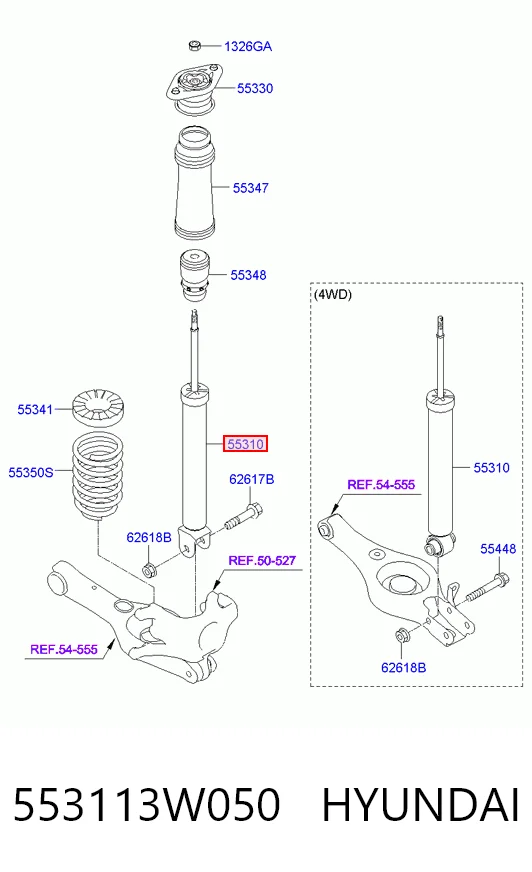 553113W050 Hyundai/Kia Амортизатори задні