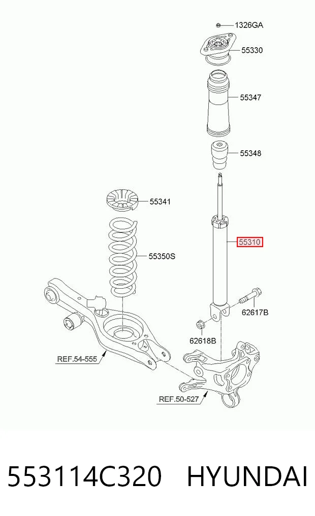 553114C320 Hyundai/Kia Амортизатори задні