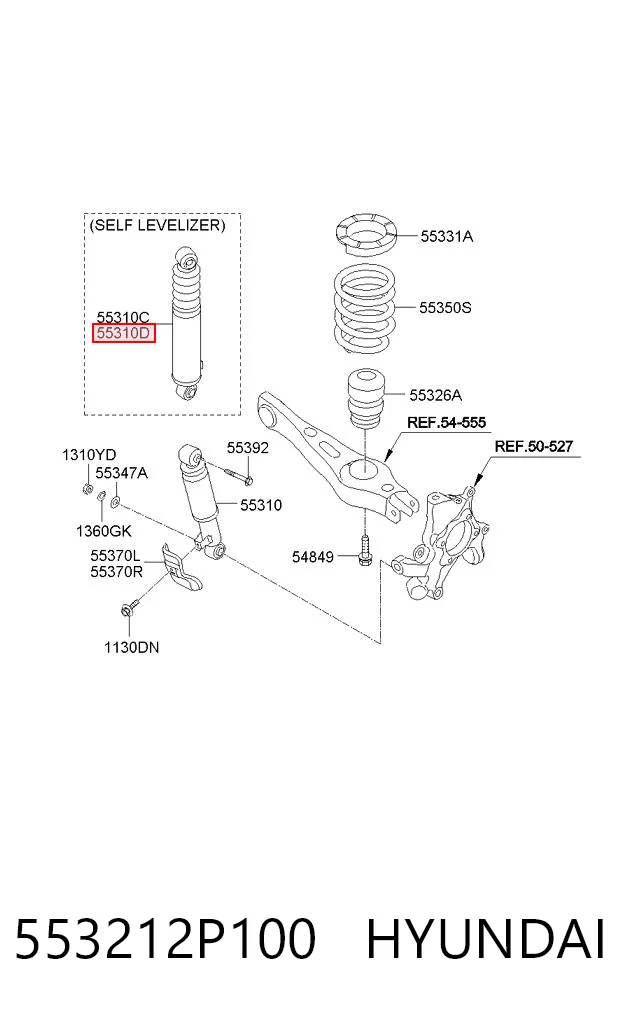 553212P100 Hyundai/Kia Амортизатори задні