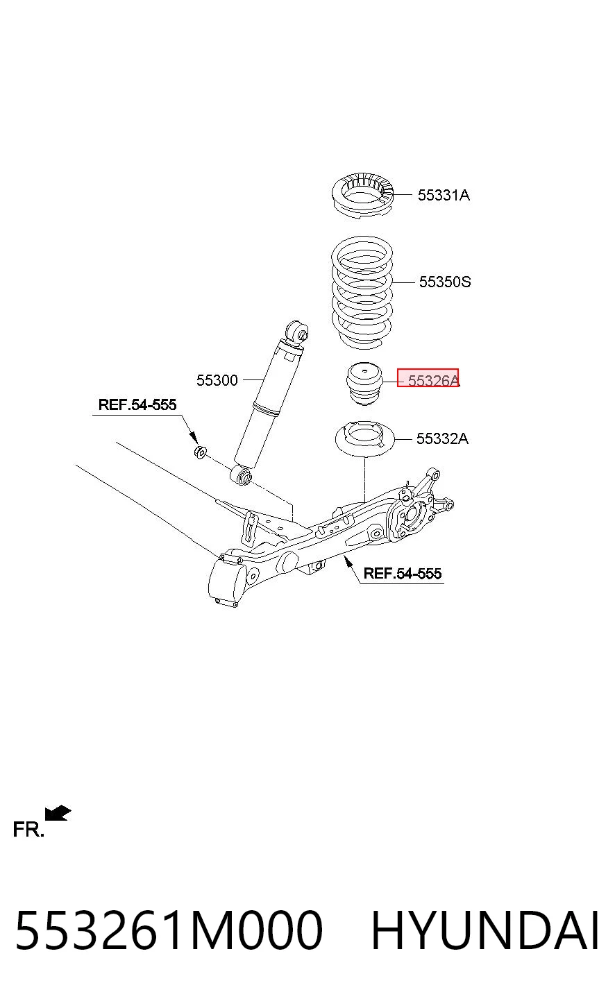 553261M000 Hyundai/Kia Буфер заднього амортизатора