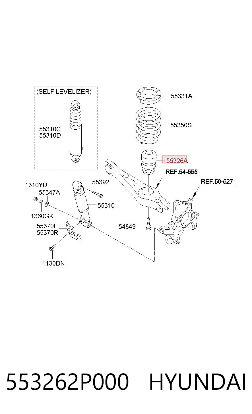 553262P000 Hyundai/Kia Буфер заднього амортизатора