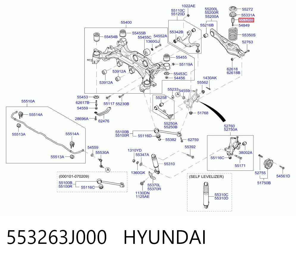 553263J000 Hyundai/Kia Буфер заднього амортизатора