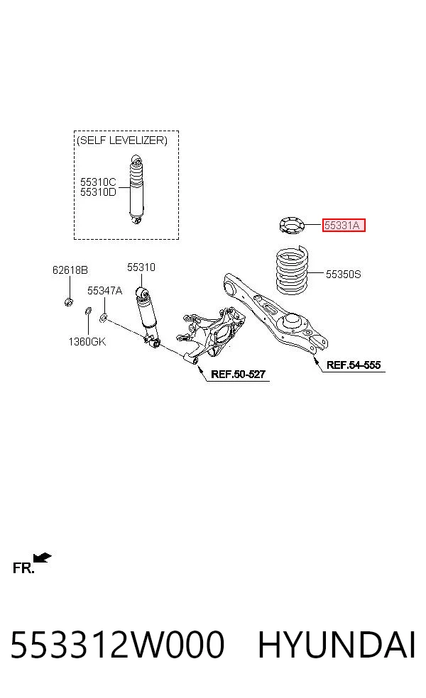 553312W000 Hyundai/Kia Проставка (гумове кільце) пружини задньої, верхня
