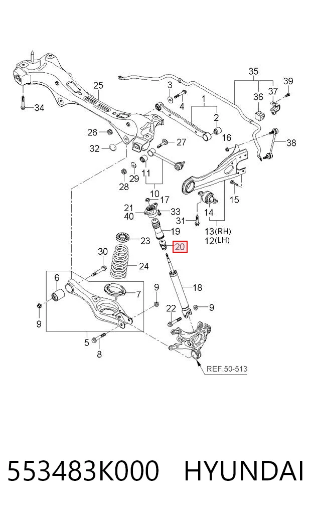 553483K000 Hyundai/Kia Буфер заднього амортизатора