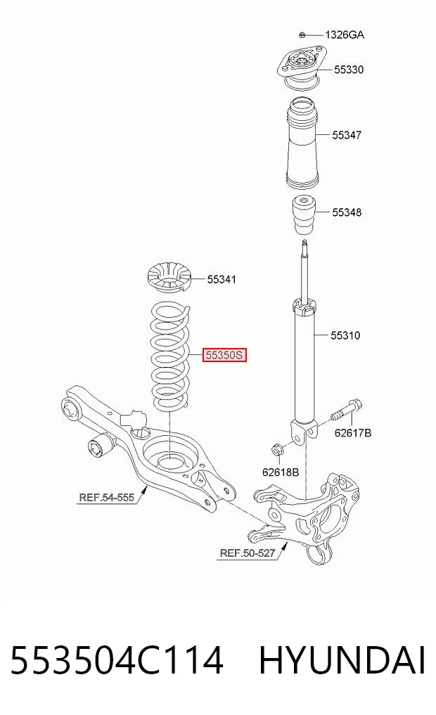 553504C114 Hyundai/Kia Пружина підвіски задня
