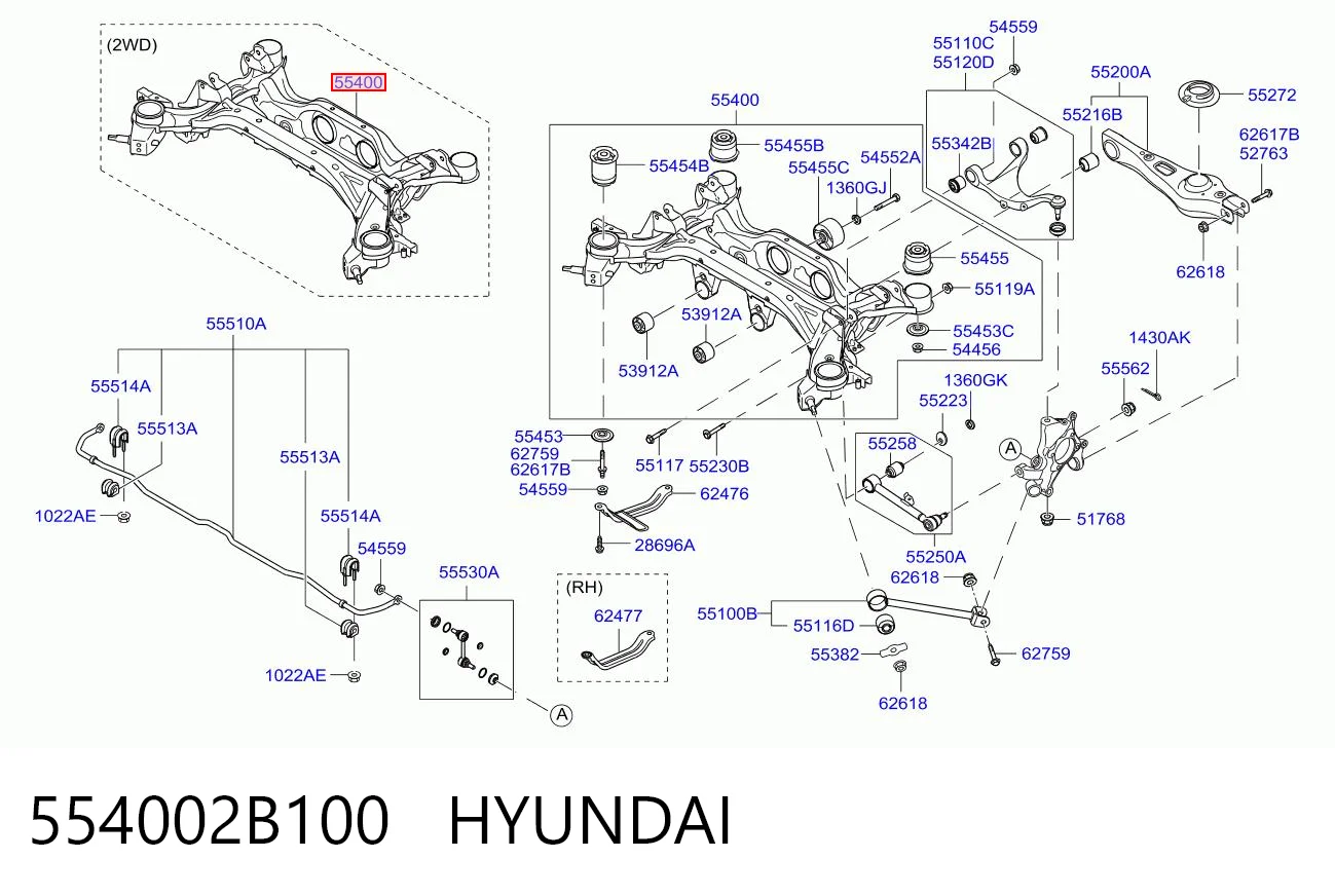 Підвіска задня на Hyundai Santa Fe II CM