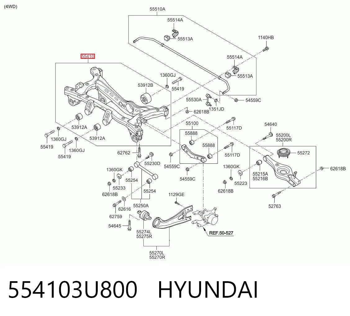 554103U800 Hyundai/Kia Підвіска задня