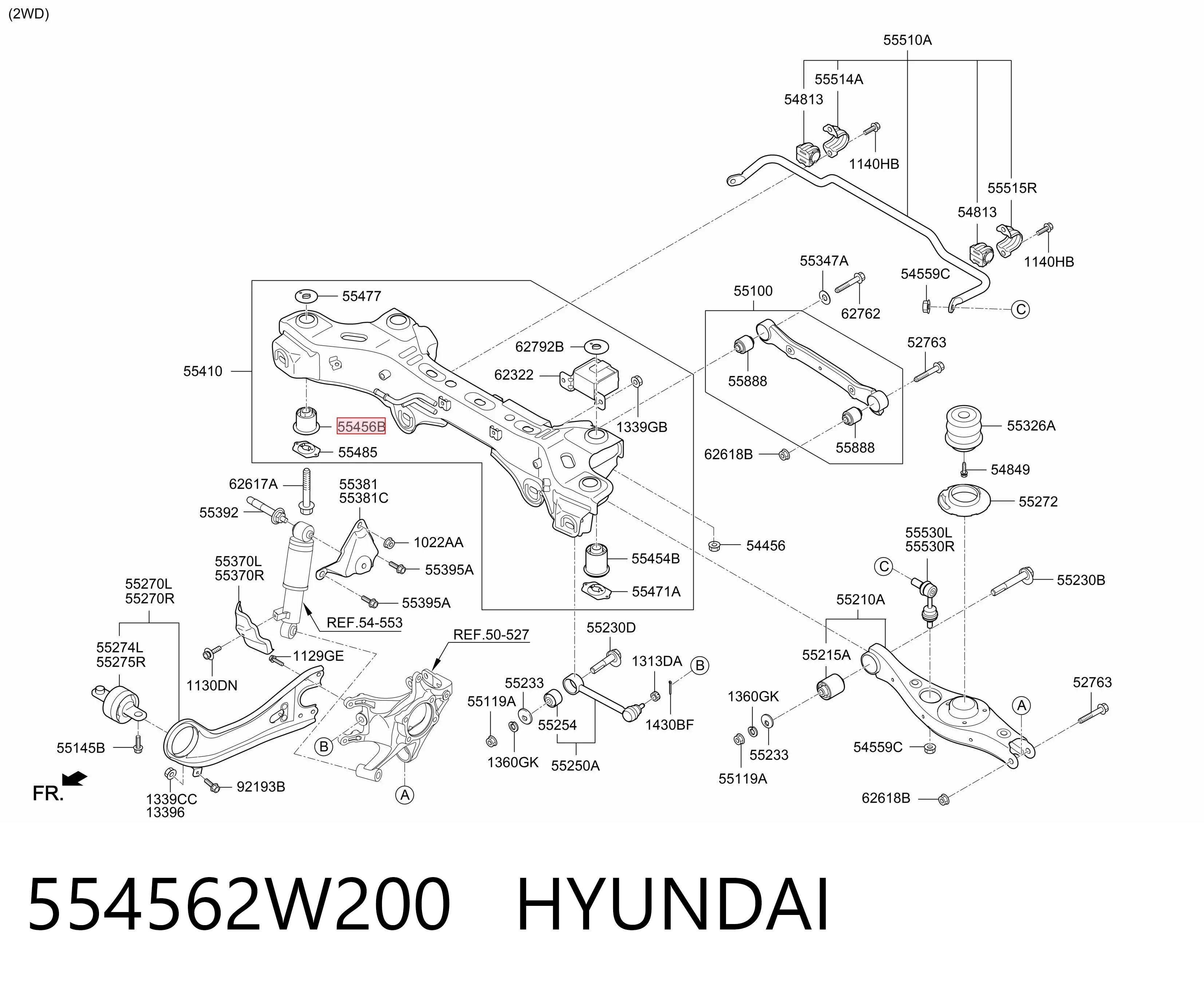  Сайлентблок задньої балки Hyundai Santa Fe 3
