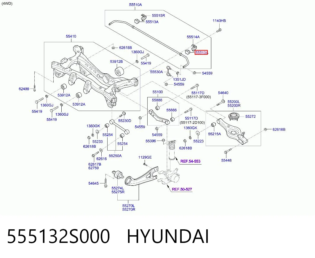 Купити 555132S000 Onnuri Опора стабілізатора