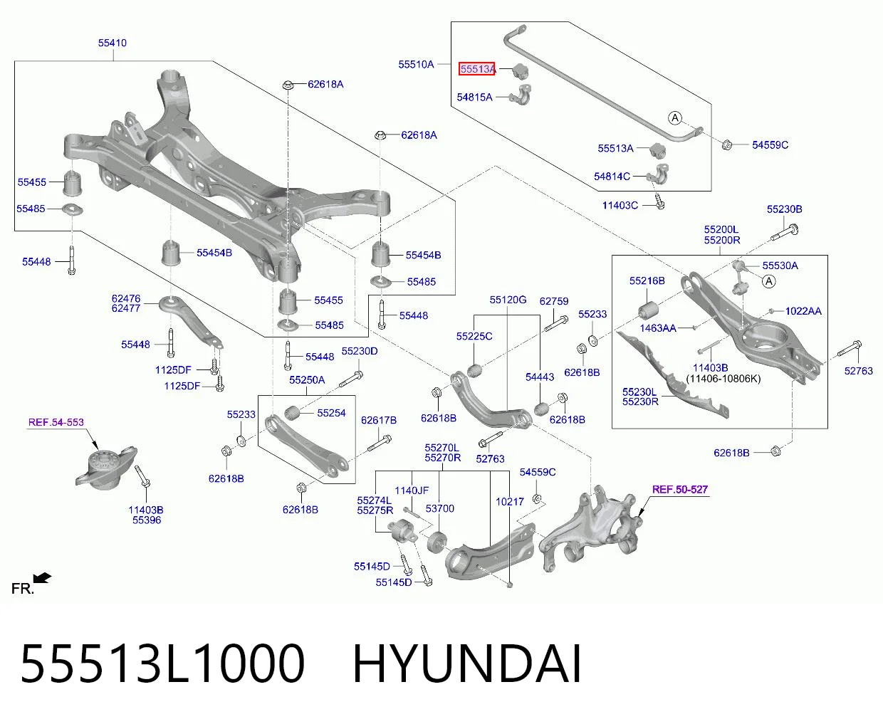 55513L1000 Hyundai/Kia Прокладка стабільзатора заднього