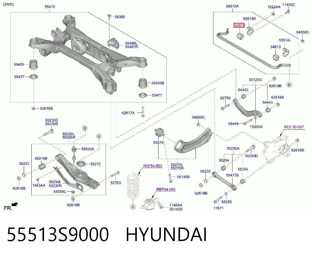 55513S9000 Hyundai/Kia Прокладка стабільзатора заднього
