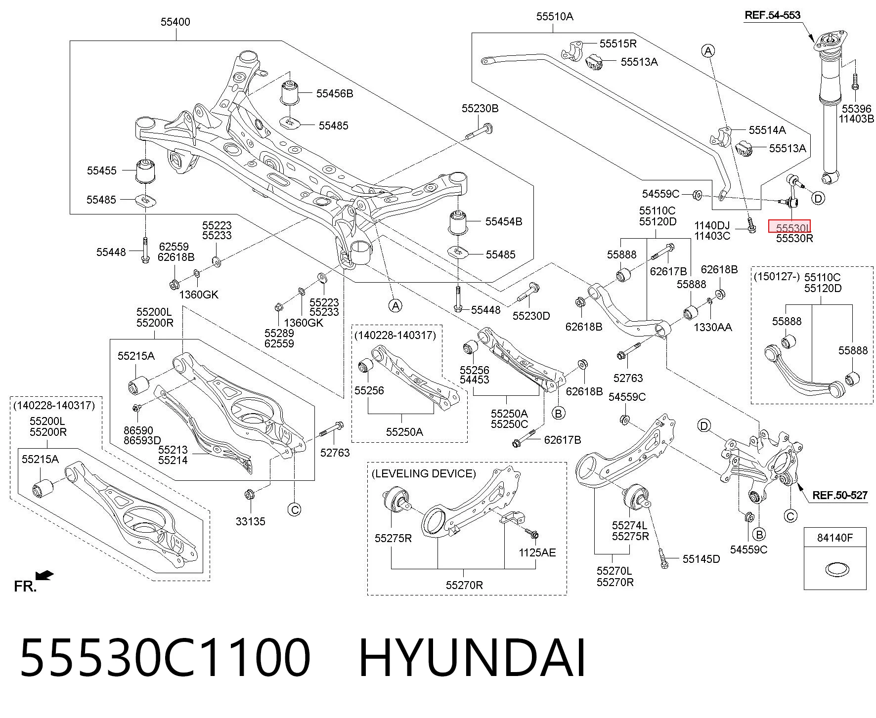 55530C1100 Hyundai/Kia Стійка стабілізатора задня