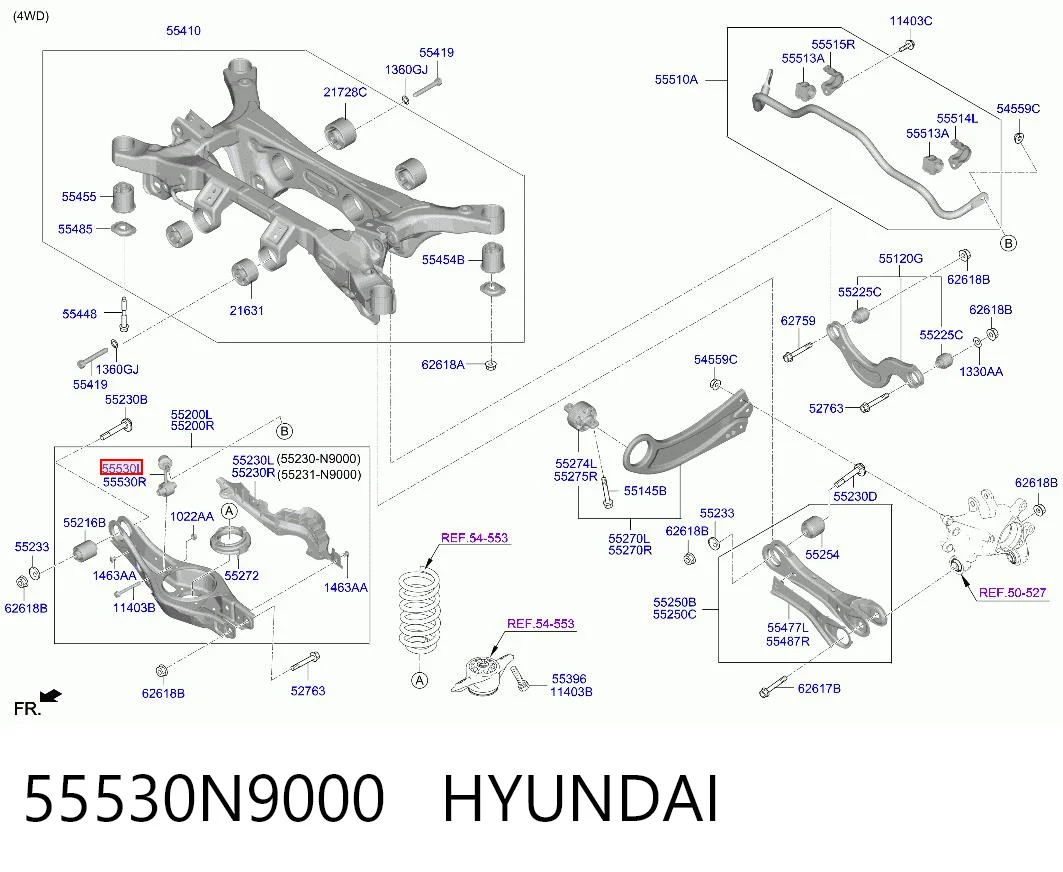 55530N9000 Hyundai/Kia Стійка стабілізатора задня
