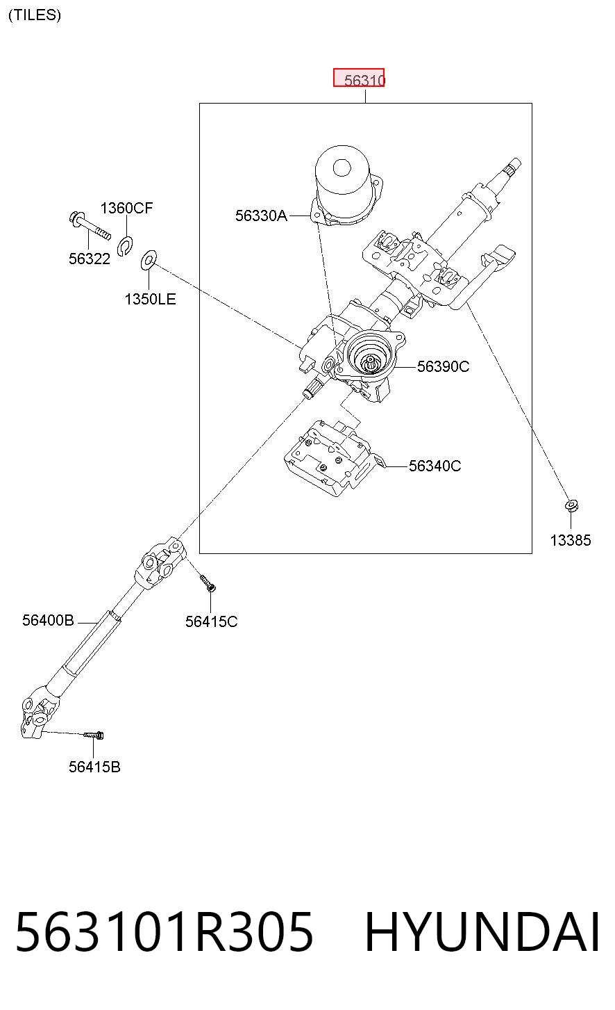 563101R305 Hyundai/Kia Колонка рульового управління