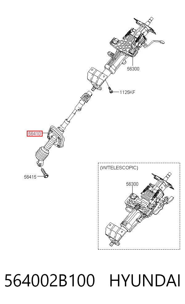 564002B100 Hyundai/Kia Вал карданний рульового управління